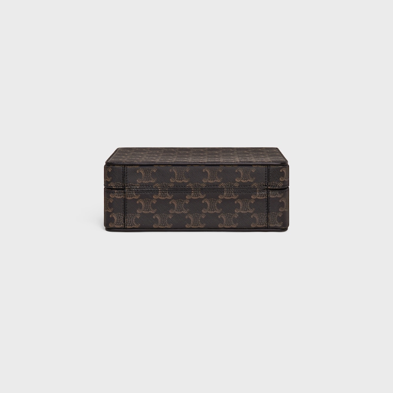 SQUARED BOX IN TRIOMPHE CANVAS - BLACK / TAN - HOME - 1 | CELINE