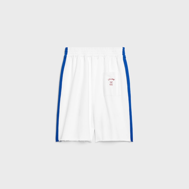 shorts IN cotton fleece - OPTIC WHITE / BLUE /RED -  - 1 | CELINE