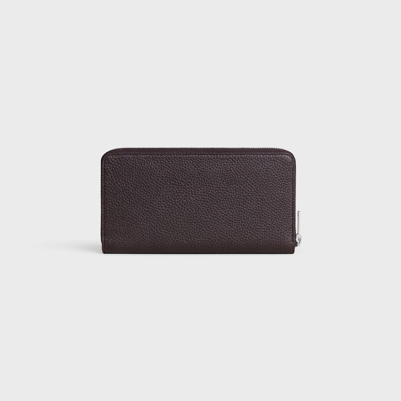 Large zipped wallet IN GRAINED CALFSKIN - ESPRESSO - LUCKY DAY SELECTION - 1 | CELINE