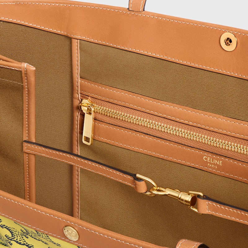 LARGE FLAT SHOPPER IN TRIOMPHE CANVAS - YELLOW / NAVY - HOBO AND TOTE BAGS - 1 | CELINE