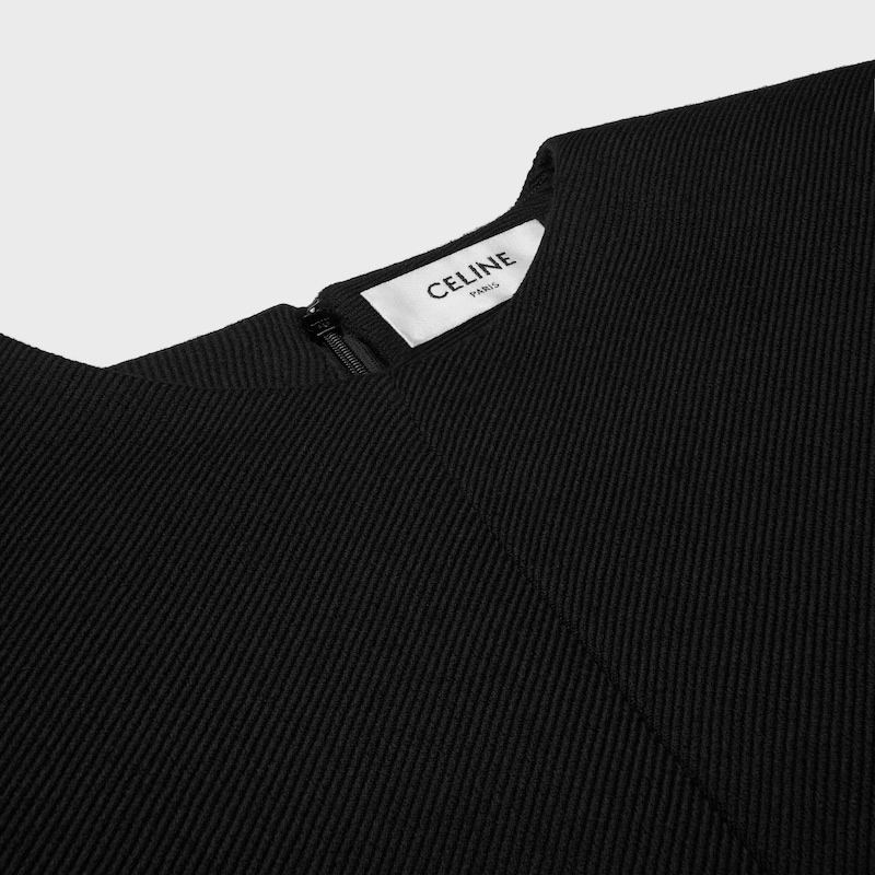 dress IN TRICOTINE wool - BLACK -  - 1 | CELINE