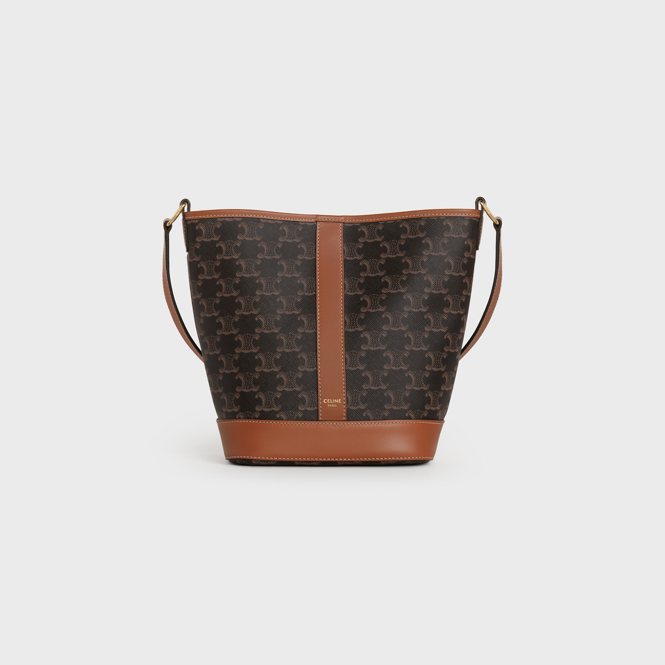 [VIPセール] CELINE セリーヌ Small Bucket Triomphe バッグ SMALL BUCKET IN TRIOMPHE CANVAS AND CALFSKIN - WHITE | CELINE