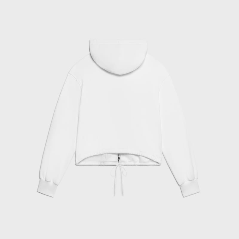 zipped hoodie IN cotton fleece - OPTIC WHITE / BLEU KLEIN -  - 1 | CELINE