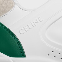牛皮革及牛皮革麂皮CELINE TRAINER CT-07低筒繫帶運動鞋 - 灰色 / 亮白色 / 綠色 -  - 1 | CELINE