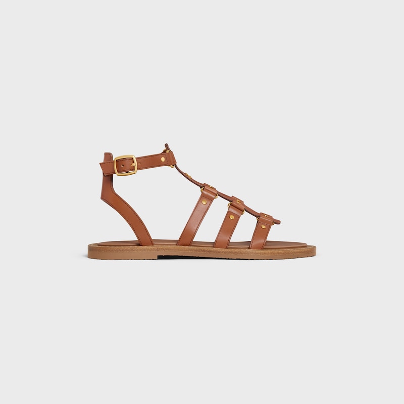 CELINE LYMPIA GLADIATOR SANDAL IN CALFSKIN - TAN -  - 1 | CELINE