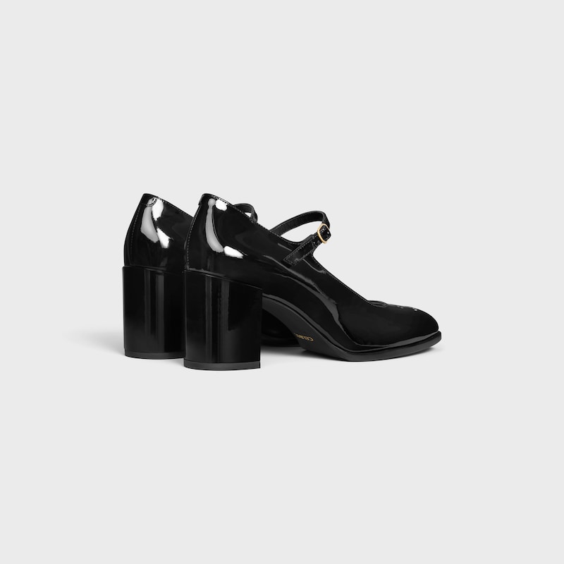 CELINE LILY BABIES AVEC TRIOMPHE PERFORÉ  EN CUIR DE VEAU VERNI - Noir -  - 1 | CELINE