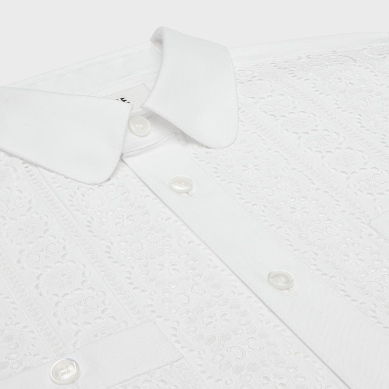 shirt in broderie anglaise cotton - WHITE -  - 1 | CELINE