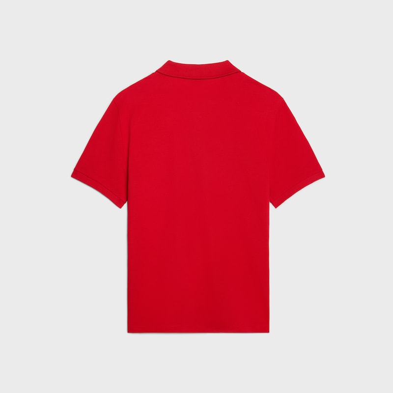 CAMISA ESTILO POLO DE PUNTO DE PIQU&Eacute; DE ALGOD&Oacute;N - Rojo/Azul -  - 1 | CELINE