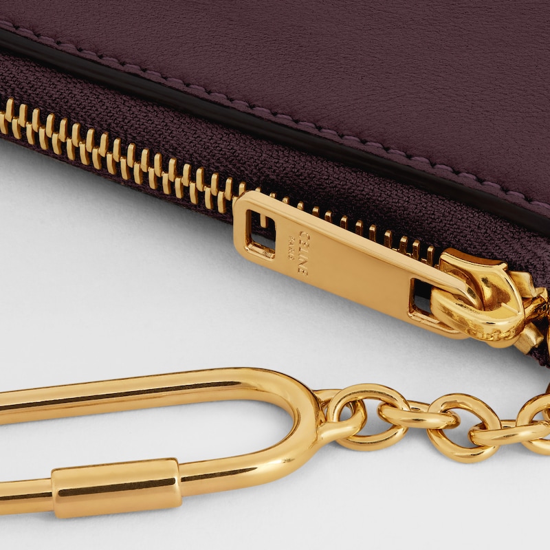 Coin Purse Cuir Triomphe IN smooth calfskin - DEEP BURGUNDY - COIN AND CARD HOLDERS - 1 | CELINE