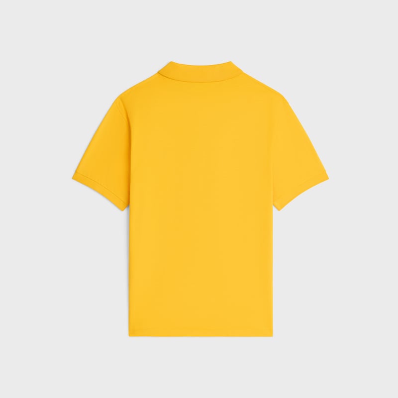 polo shirt IN PIQUE COTTON JERSEY - POST IT YELLOW / NAVY -  - 1 | CELINE