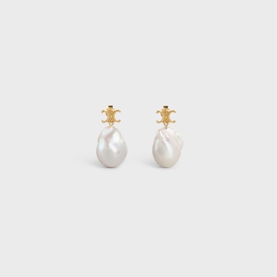 CELINE 레 페를르 바로크 귀걸이 - 골드 피니시 브라스 & 컬쳐드 펄 - 골드 / 아이보리 - CELINE 레 페를르 - tileIndex | CELINE