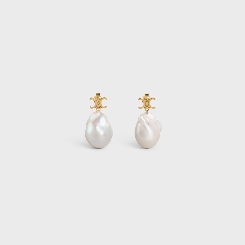 PENDIENTES LES PERLES CELINE BAROQUE DE LAT&Oacute;N CON ACABADO DORADO Y PERLAS CULTIVADAS - DORADO / MARFIL - PEQUE&Ntilde;OS REGALOS - 1 | CELINE