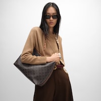 SOFT SHOPPER BAG IN Triomphe Canvas and Calfskin - TAN - TRIOMPHE CANVAS - 2 | CELINE