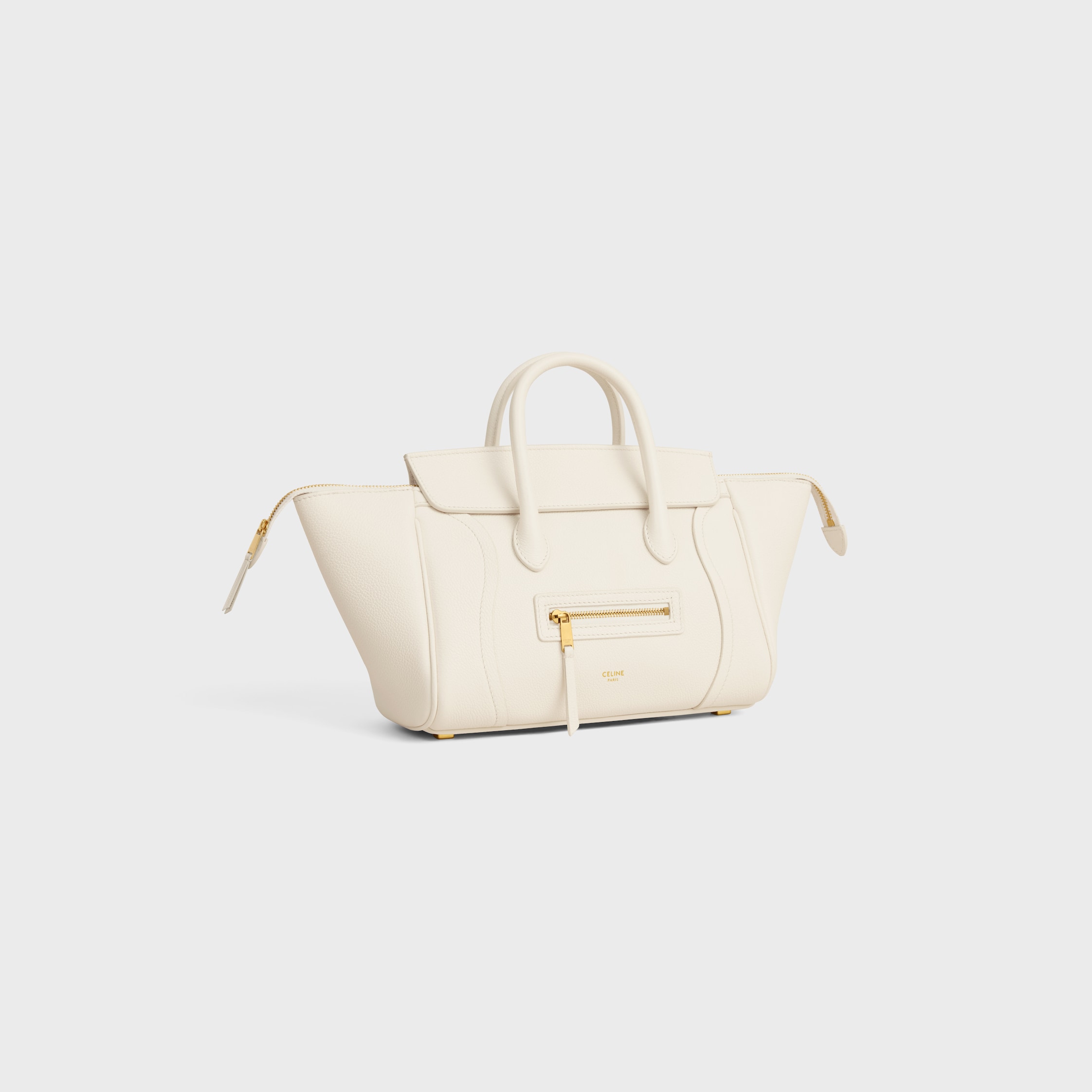 LITTLE LUGGAGE IN GRAINED CALFSKIN - WHITE COTTON | CELINE
