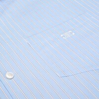 bowling shirt IN STRIPED COTTON POPLIN - CRAIE/CIEL/NAVY -  - 1 | CELINE