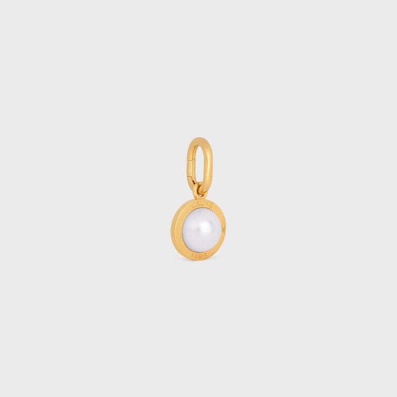 Celine Charms Pearl in Resin Pearl and Brass with Gold Finish - GOLD / IVORY - CHARMS - 1 | CELINE