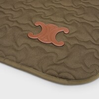 SMALL DOG BLANKET IN QUILTED GABARDINE TEXTILE AND WOOL - KHAKI - DOG ACCESSORIES - 1 | CELINE