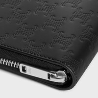 LARGE ZIPPED ORGANIZER IN CALFSKIN WITH TRIOMPHE EMBOSSED - BLACK - WALLETS - 1 | CELINE