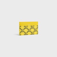 CARD HOLDER IN TRIOMPHE CANVAS AND CALFSKIN - ULTRA YELLOW - COIN AND CARD HOLDERS - 2 | CELINE