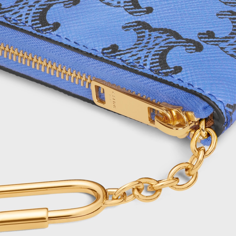Coin Purse  IN TRIOMPHE CANVAS - BLUE / BLACK - COIN AND CARD HOLDERS - 1 | CELINE