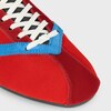 DER FLAT SNEAKER AUS GROSGRAIN, SAMT, ZIEGENWILDLEDER UND LAMMLEDER - ROT/ELEKTROBLAU -  - 1 | CELINE