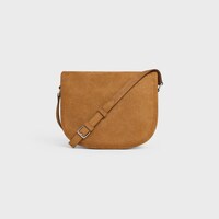 MEDIUM BESACE TRIOMPHE in SUEDE CALFSKIN - HAVANA - TRIOMPHE - 1 | CELINE