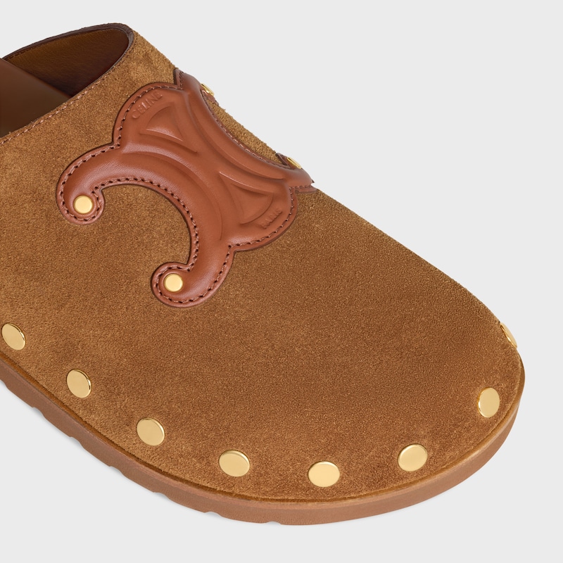 SABOT PITEA EN CUIR DE VEAU VELOURS - COGNAC -  - 1 | CELINE