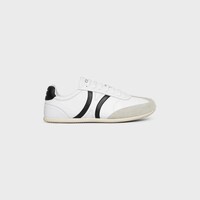 CELINE JOGGER LOW LACE-UP SNEAKER WITH TRIOMPHE in CALFSKIN AND SUEDE CALFSKIN - OPTIC WHITE/GREY/BLACK -  - 1 | CELINE