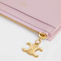 ジップ付きカードホルダー トリオンフ チャーム / グレインドカーフスキン - ブリーチピンク - ラッキーデー - 1 | CELINE