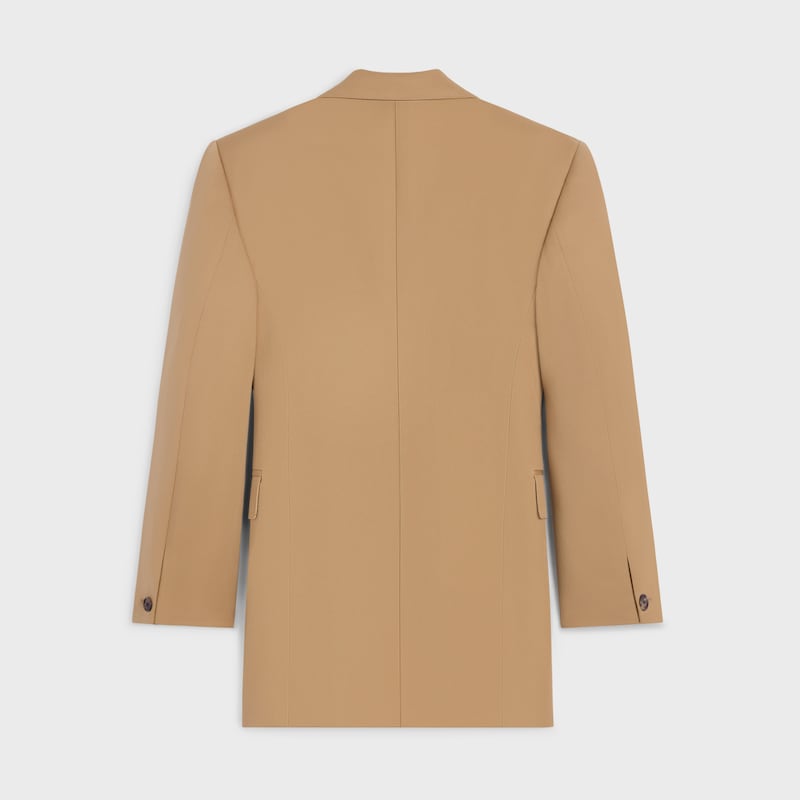 colonne jacket IN DIAGONAL WOOL - CARAMEL -  - 1 | CELINE