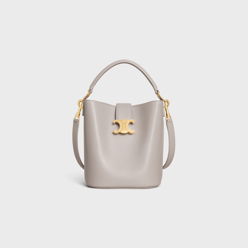 SMALL BUCKET LOUISE IN SMOOTH CALFSKIN - SOFT GREY - CROSS-BODY BAGS - 1 | CELINE