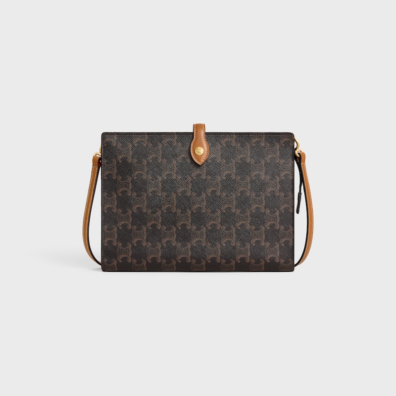 SMALL NOTE BOOK  IN triomphe canvas AND NATURAL CALFSKIN - HONEY - GIFTS FOR HER - 1 | CELINE