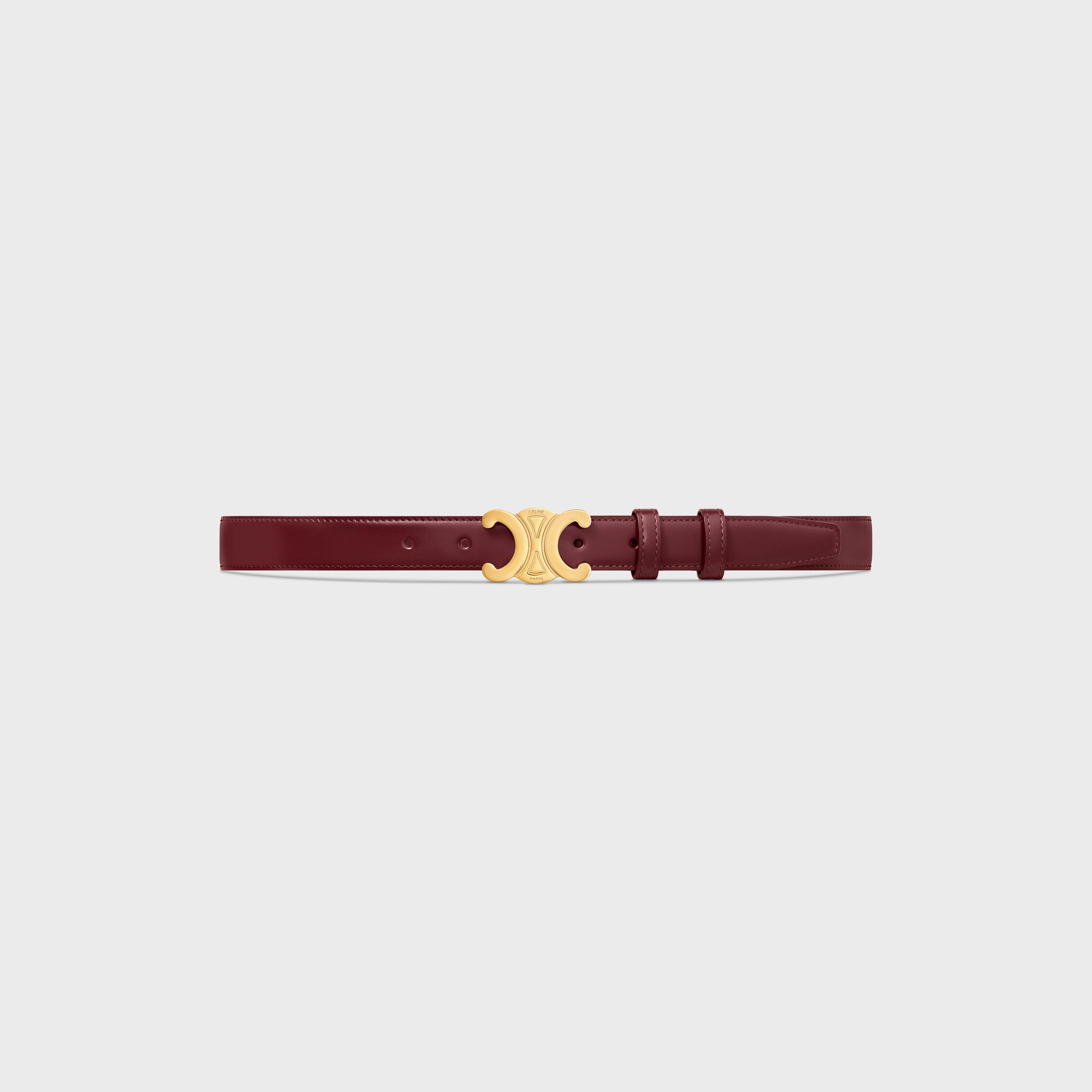 Triomphe Belt 25MM IN Taurillon Leather - LIGHT BURGUNDY 