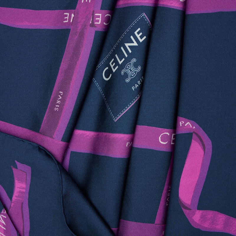 square IN silk twill - NAVY/FUCHSIA/WHITE -  - 1 | CELINE