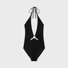 triomphe swimsuit in matte jersey - BLACK -  - 1 | CELINE