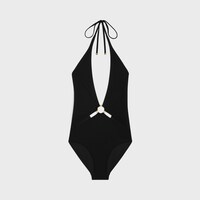 triomphe swimsuit in matte jersey - BLACK -  - 1 | CELINE