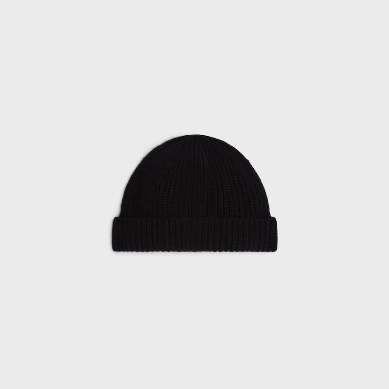 triomphe beanie IN Scottish Cashmere - BLACK -  - 1 | CELINE