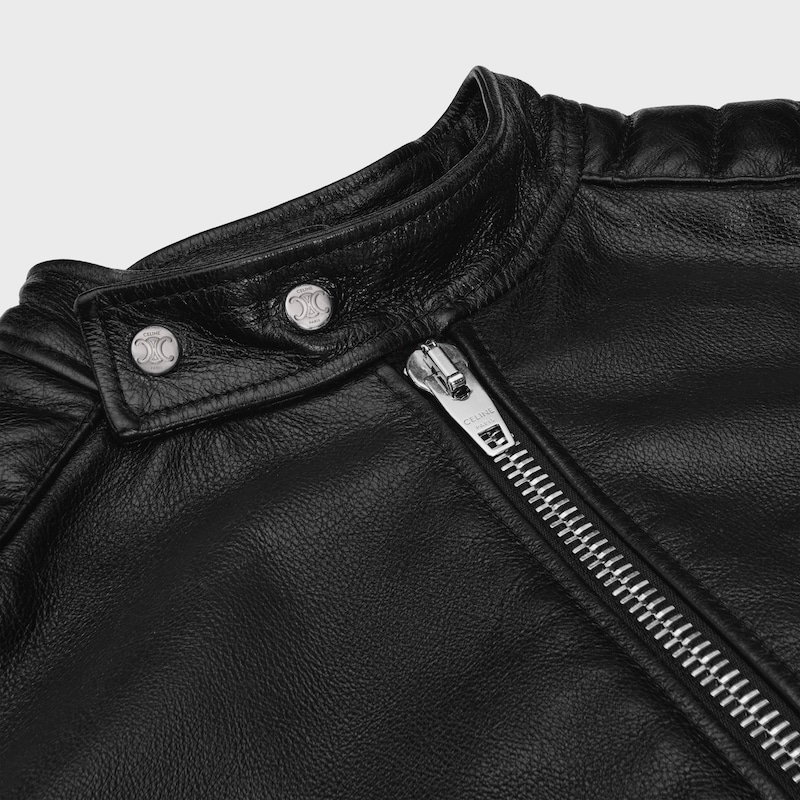 CHAQUETA MOTERA DE PIEL DE BECERRO - NEGRO -  - 1 | CELINE