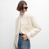 icone jacket IN cashmere and wool natté - WHITE -  - 2 | CELINE