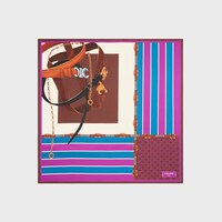 square IN silk twill - BURGUNDY/BLUE/WHITE -  - 1 | CELINE