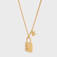 Triomphe Lock Large Necklace in Brass with Gold Finish - GOLD -  - 2 | CELINE