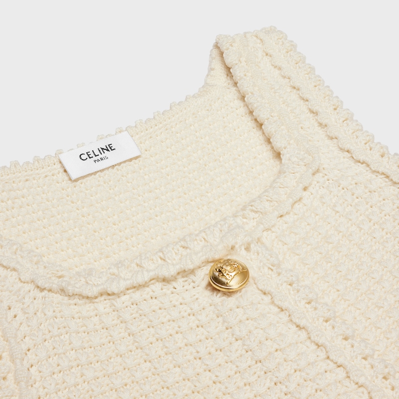 mini apron dress in cotton - OFF WHITE -  - 1 | CELINE