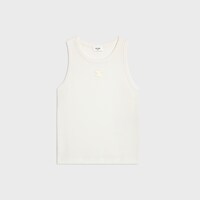 triomphe tank top IN ribbed cotton silk - OFF WHITE -  - 1 | CELINE