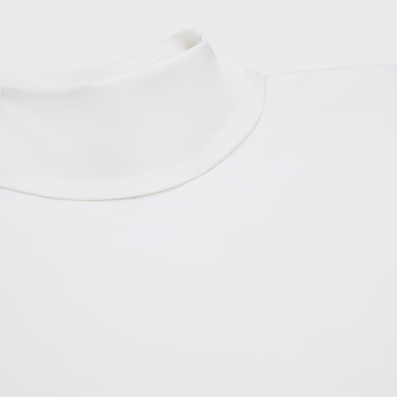 high neck top IN athletic cotton jersey - OPTIC WHITE/BLACK -  - 1 | CELINE