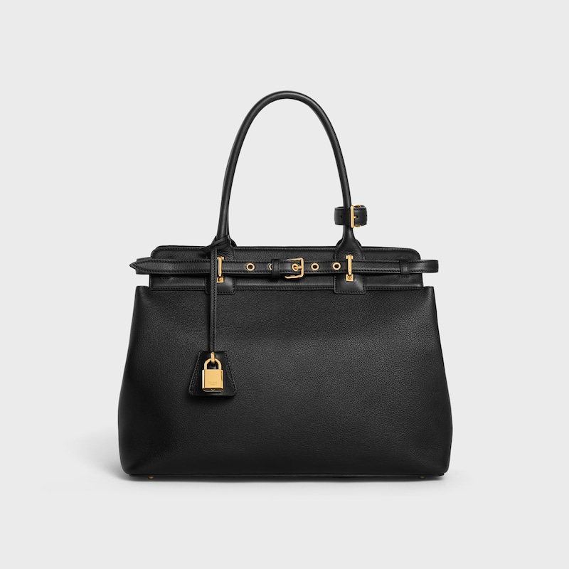 CELINE CONTI BAG in SUPPLE GRAINED CALFSKIN - BLACK - TOP-HANDLE BAGS - 1 | CELINE