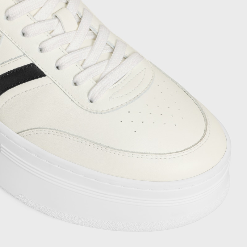 CELINE - BLOCK SNEAKERS WITH BACK TRIOMPHE AND WEDGE OUTSOLE IN CALFSKIN - MILK / BLACK -  - 1 | CELINE