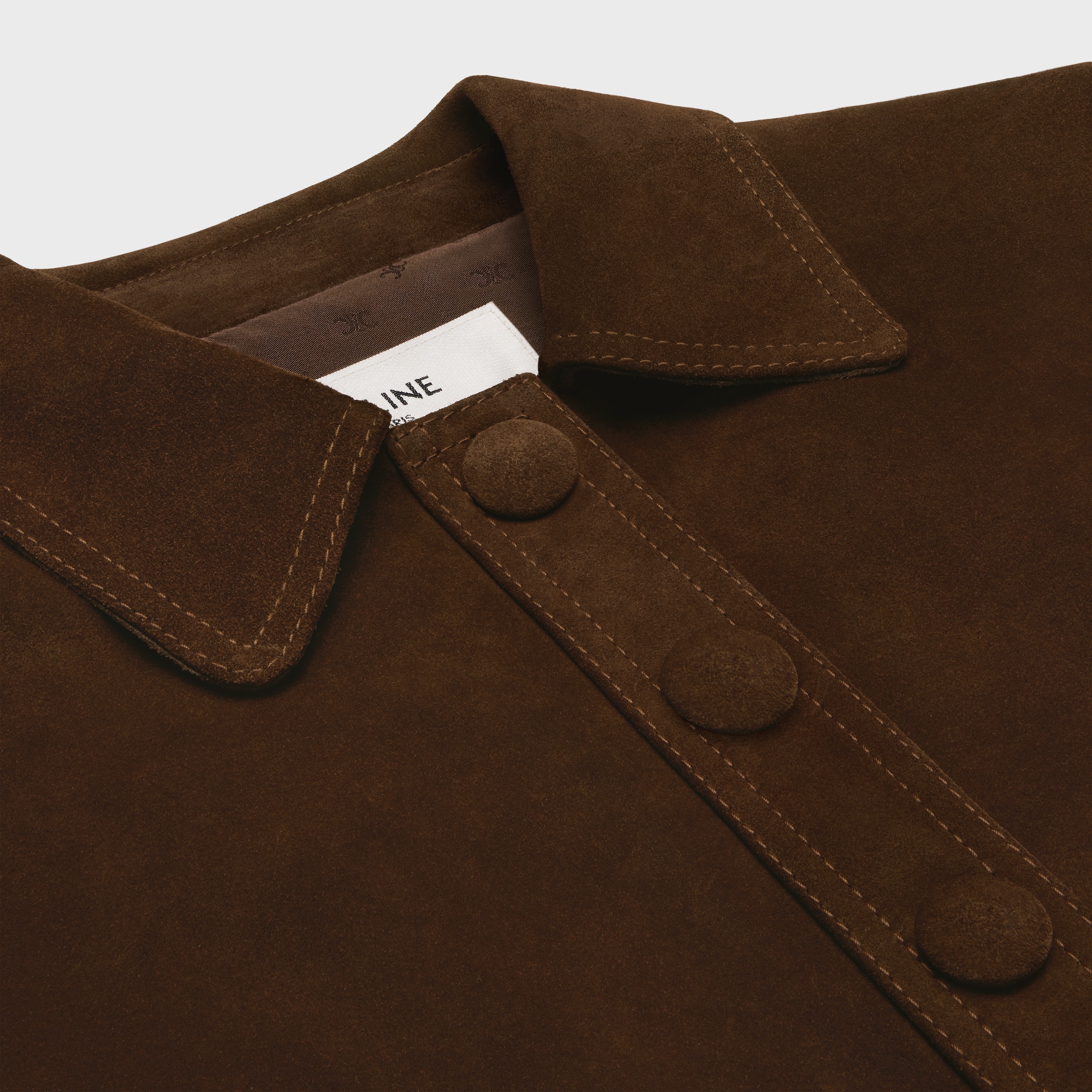 ブルゾン CELINE | MULTI-BUTTON JACKET IN SUEDE CARAMEL 2F426050L.04CA LONG WESTERN JACKET IN SUEDE - TOBACCO | CELINE