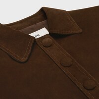 straight-cut blouson jacket in suede - ESPRESSO -  - 1 | CELINE