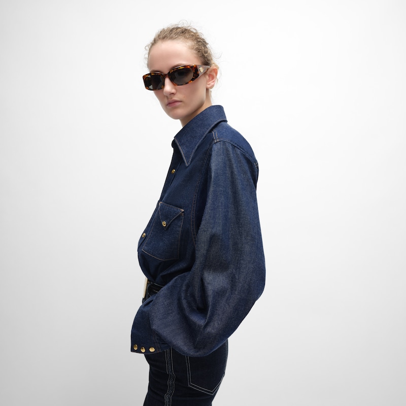 shirt in denim - DARK RINSED -  - 1 | CELINE