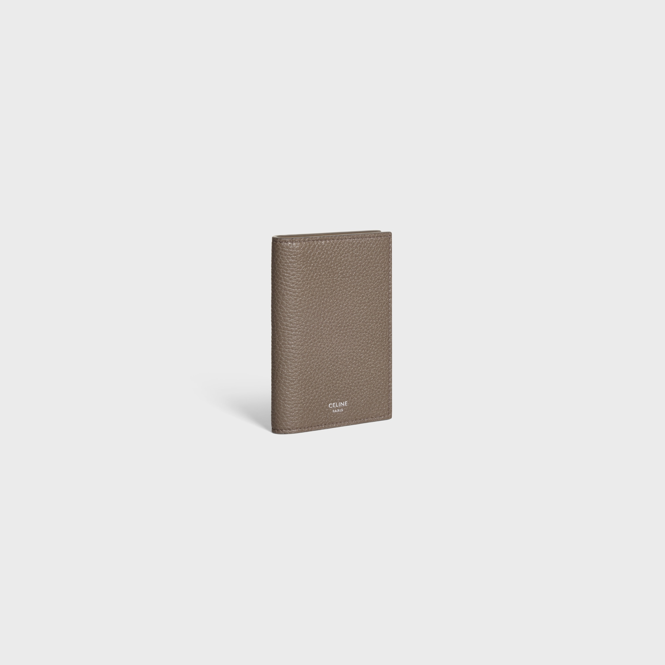 VERTICAL CARD HOLDER IN GRAINED CALFSKIN - SOURIS | CELINE